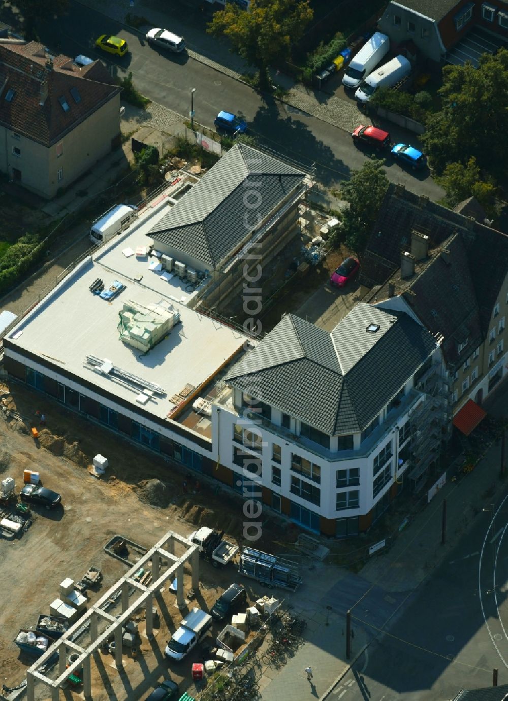 Aerial photograph Berlin - Building site office building on Hoenower Strasse in the district Mahlsdorf in Berlin, Germany