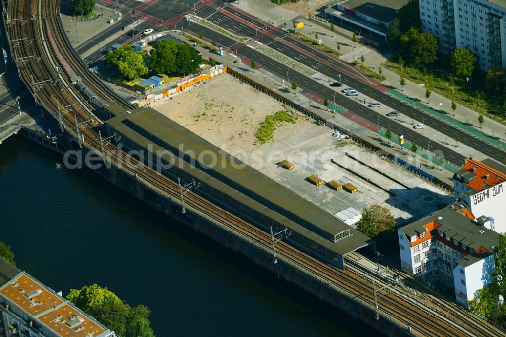 Berlin from above - Building site office building JAHO on Holzmarktstrasse on S-Bahnhof Jannowitzbruecke in Berlin, Germany