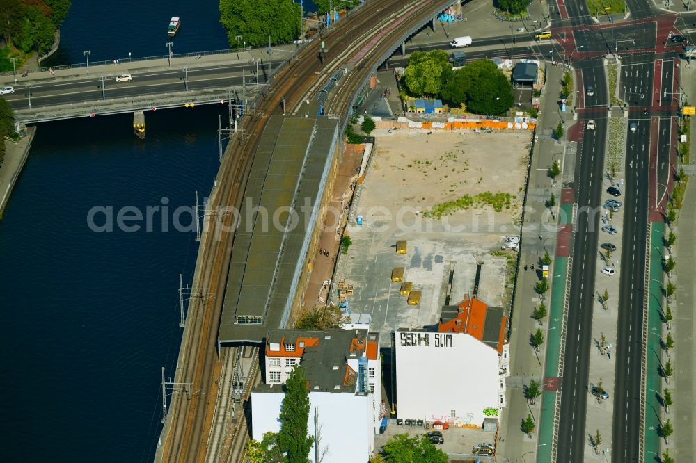 Aerial photograph Berlin - Building site office building JAHO on Holzmarktstrasse on S-Bahnhof Jannowitzbruecke in Berlin, Germany