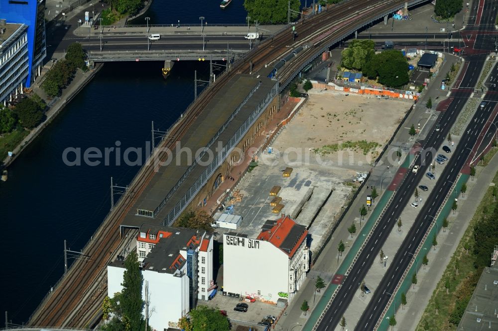 Berlin from above - Building site office building JAHO on Holzmarktstrasse on S-Bahnhof Jannowitzbruecke in Berlin, Germany