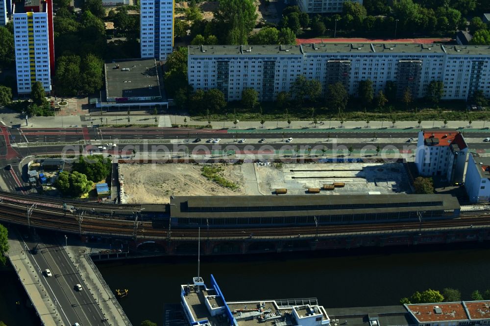 Aerial photograph Berlin - Building site office building JAHO on Holzmarktstrasse on S-Bahnhof Jannowitzbruecke in Berlin, Germany