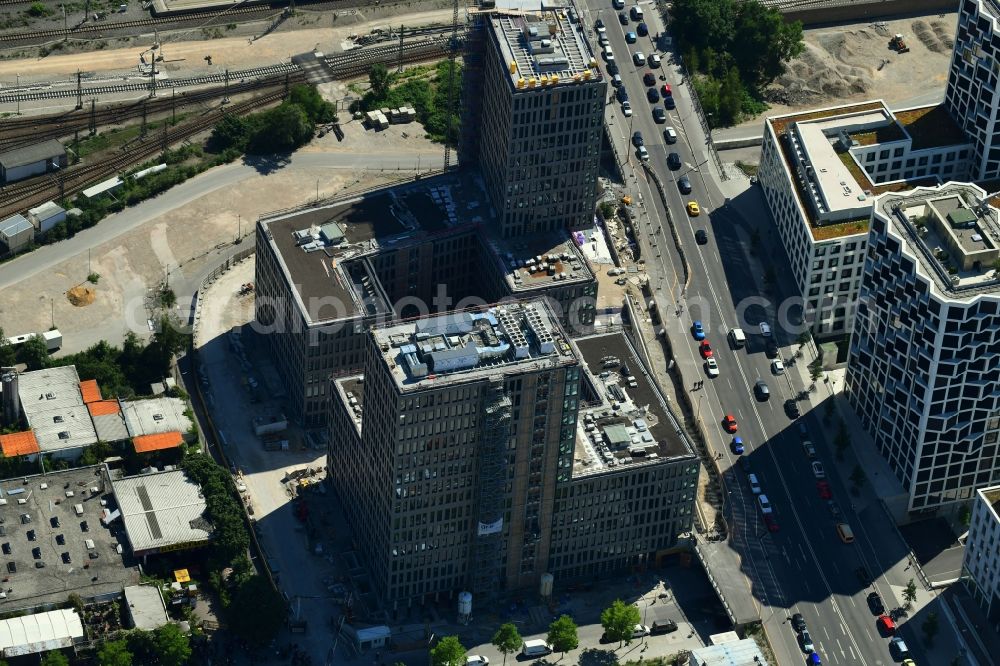 Aerial photograph München - Building site office building Kap West on Friedenheimer Bruecke corner Birketweg in the district Hirschgarten in Munich in the state Bavaria, Germany