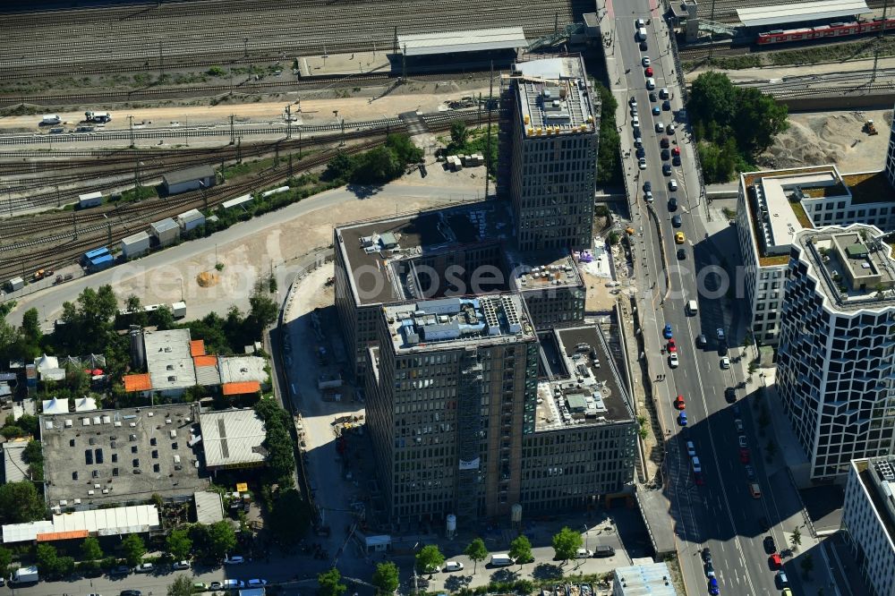 München from the bird's eye view: Building site office building Kap West on Friedenheimer Bruecke corner Birketweg in the district Hirschgarten in Munich in the state Bavaria, Germany