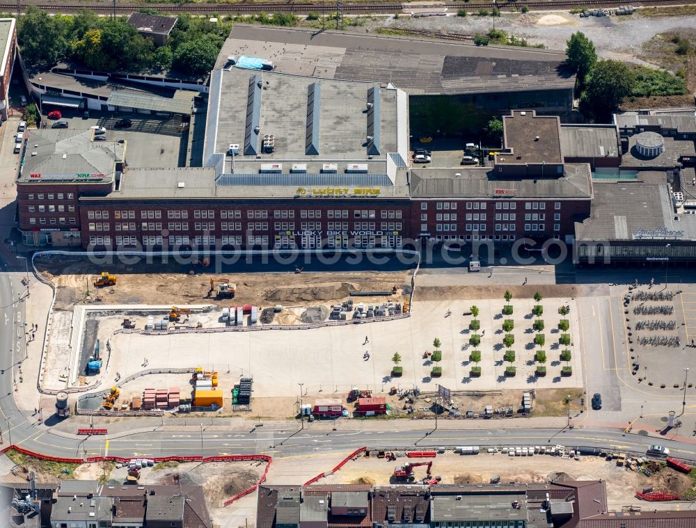 Aerial image Duisburg - Building site office building Mercator One on Mercatorstrasse in Duisburg in the state North Rhine-Westphalia, Germany