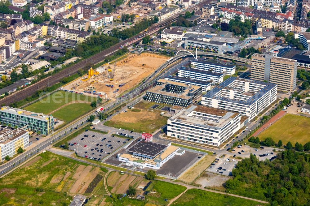 Aerial image Düsseldorf - Building site office building Mizal Offices Visions on Campus of CODIC DEVELOPMENT GMBH on Plockstrasse in Duesseldorf in the state North Rhine-Westphalia, Germany