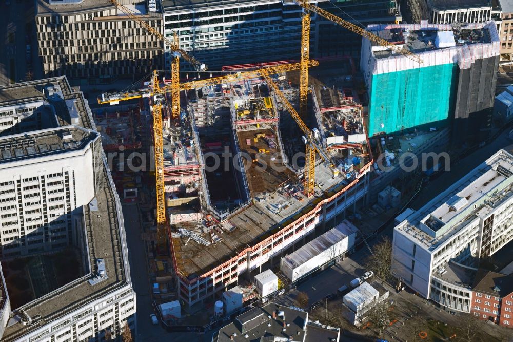 Hamburg from above - Building site office building of MOMENI ASQ GmbH on Axel-Springer-Platz in Hamburg, Germany