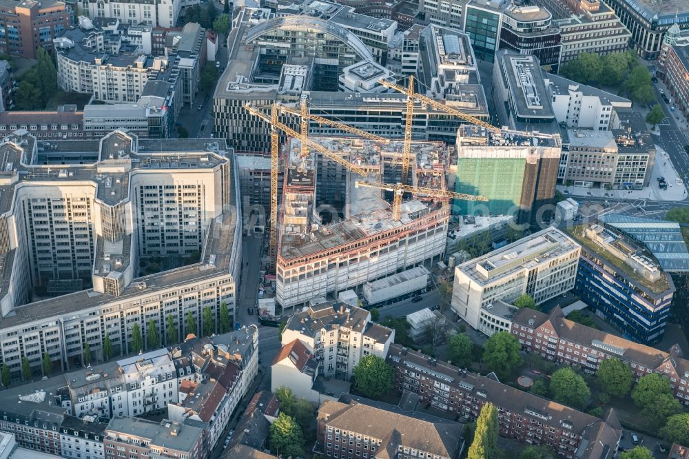 Aerial image Hamburg - Building site office building of MOMENI ASQ GmbH on Axel-Springer-Platz in Hamburg, Germany