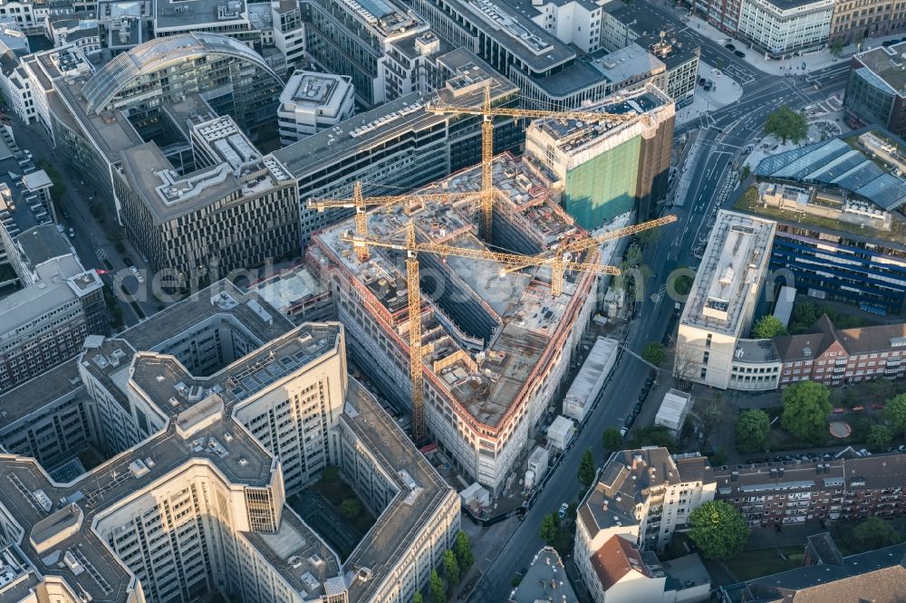 Aerial photograph Hamburg - Building site office building of MOMENI ASQ GmbH on Axel-Springer-Platz in Hamburg, Germany