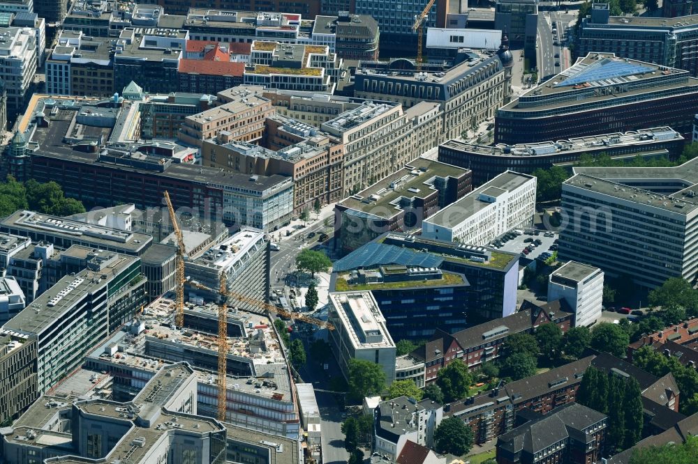 Aerial photograph Hamburg - Building site office building of MOMENI ASQ GmbH on Axel-Springer-Platz in Hamburg, Germany