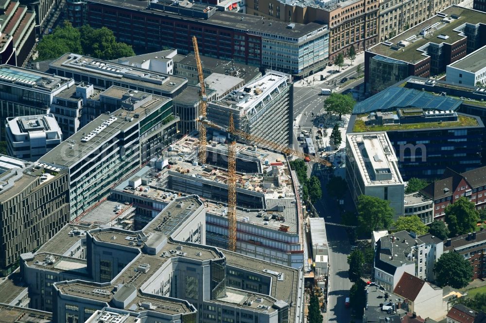 Hamburg from above - Building site office building of MOMENI ASQ GmbH on Axel-Springer-Platz in Hamburg, Germany