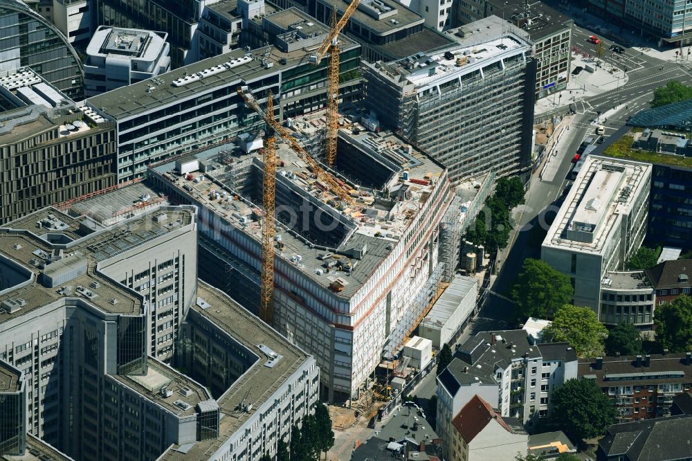 Hamburg from the bird's eye view: Building site office building of MOMENI ASQ GmbH on Axel-Springer-Platz in Hamburg, Germany