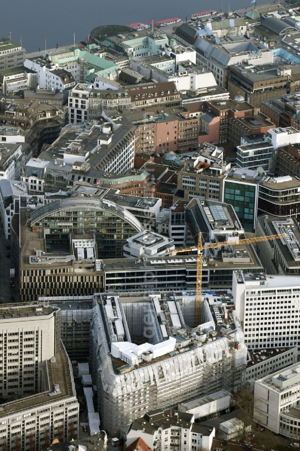 Aerial photograph Hamburg - Building site office building of MOMENI ASQ GmbH on Axel-Springer-Platz in Hamburg, Germany