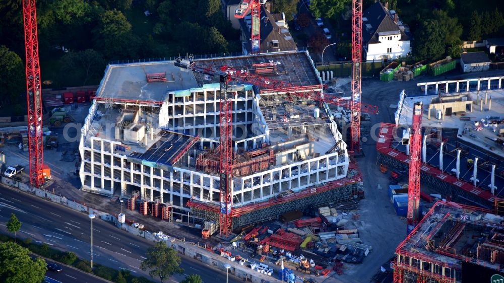 Bonn from above - Building site office building Neuer Kanzlerplatz on Kaiserstrasse - Reuterstrasse in the district Gronau in Bonn, in the state North Rhine-Westphalia, Germany