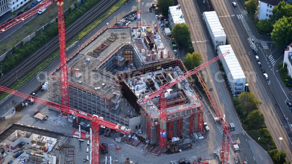 Bonn from above - Building site office building Neuer Kanzlerplatz on Kaiserstrasse - Reuterstrasse in the district Gronau in Bonn, in the state North Rhine-Westphalia, Germany