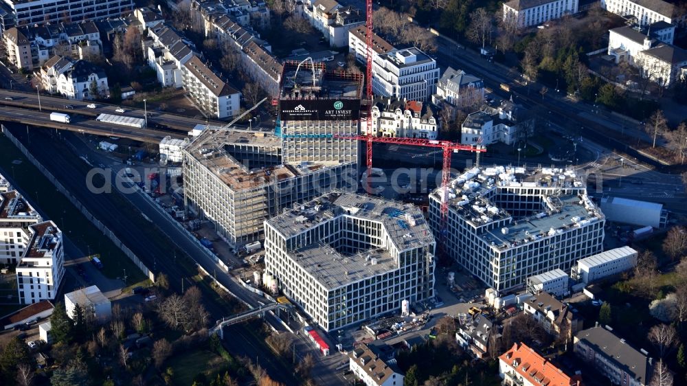 Bonn from the bird's eye view: Building site office building Neuer Kanzlerplatz on Kaiserstrasse - Reuterstrasse in the district Gronau in Bonn in the state North Rhine-Westphalia, Germany