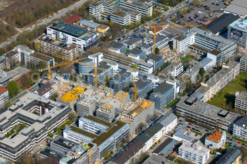 München from the bird's eye view: Building site office building between Streitfeldstrasse and Neumarkter Strasse in the district Berg am Laim in Munich in the state Bavaria, Germany