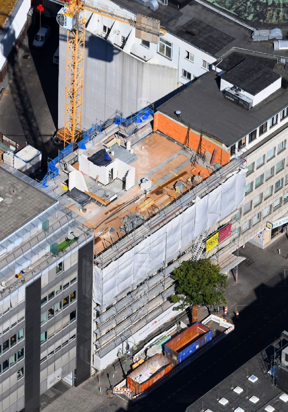 Aerial photograph Berlin - Building site office building on Nuernberger Strasse in the district Charlottenburg in Berlin, Germany