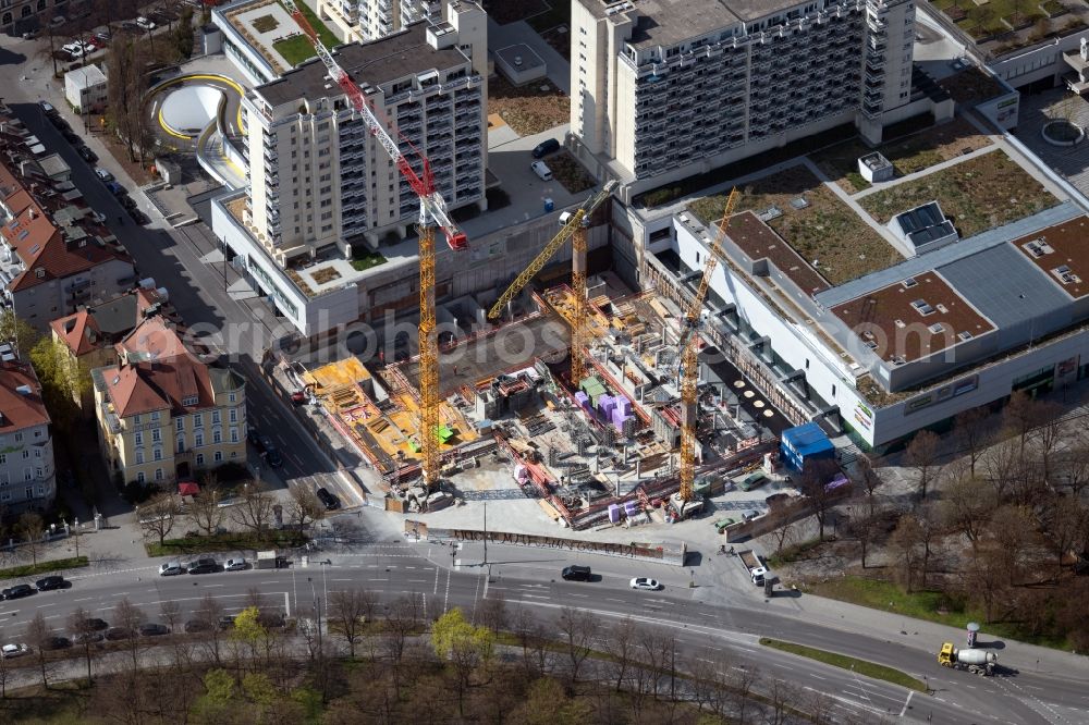 Aerial image München - Building site office building Gollierstrasse corner Bavariaring in the district Schwanthalerhoehe in Munich in the state Bavaria, Germany