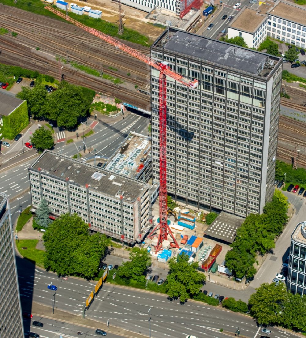 Aerial image Essen - Building site office building der ThyssenKrupp Aerospace Germany GmbH in Essen in the state North Rhine-Westphalia