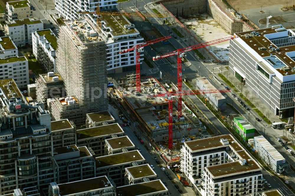 Aerial photograph Frankfurt am Main - Building site office building ZEBRA on Hattersheimer Strasse corner Europa-Allee in the district Gallus in Frankfurt in the state Hesse, Germany