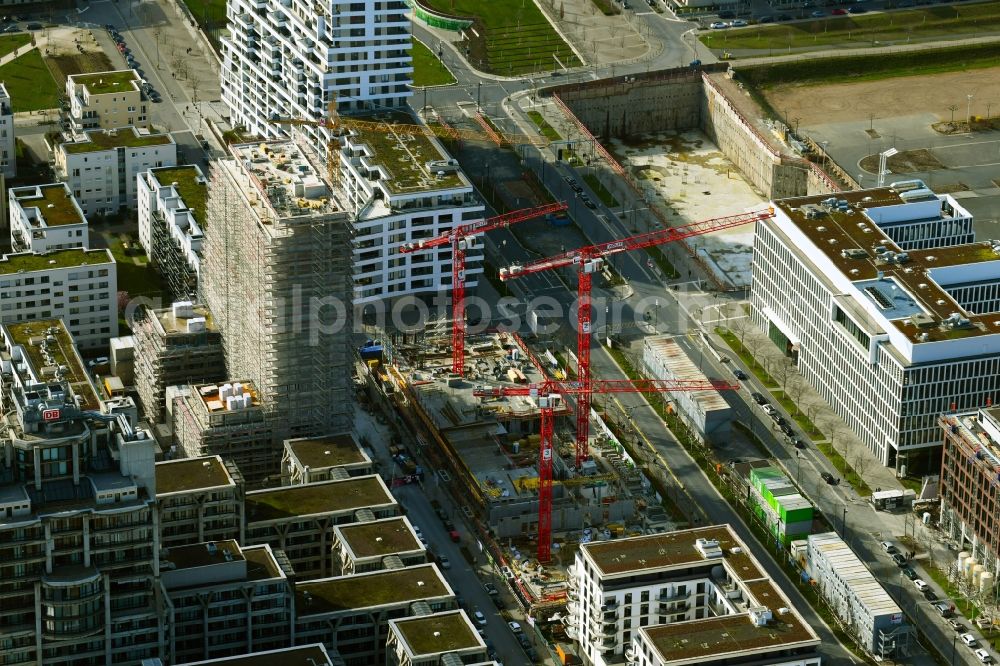 Frankfurt am Main from above - Building site office building ZEBRA on Hattersheimer Strasse corner Europa-Allee in the district Gallus in Frankfurt in the state Hesse, Germany