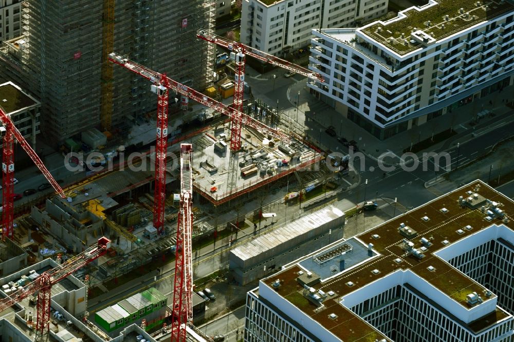 Aerial photograph Frankfurt am Main - Building site office building ZEBRA on Hattersheimer Strasse corner Europa-Allee in the district Gallus in Frankfurt in the state Hesse, Germany