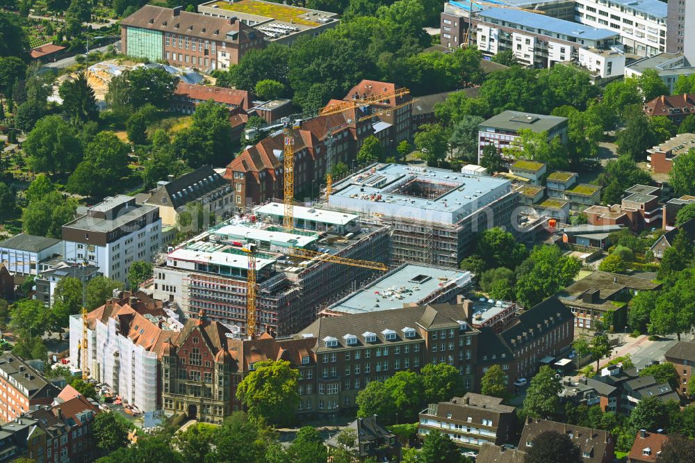 Aerial image Münster - Construction site of the Muenster University of Applied Sciences for the new Hueffer Campus on Robert-Koch-Strasse in Muenster in the state of North Rhine-Westphalia, Germany