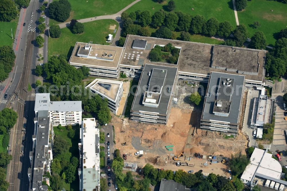 Aerial image Köln - Construction site at the campus university area of a??a??the Physics Institute in Cologne in the federal state of North Rhine-Westphalia, Germany