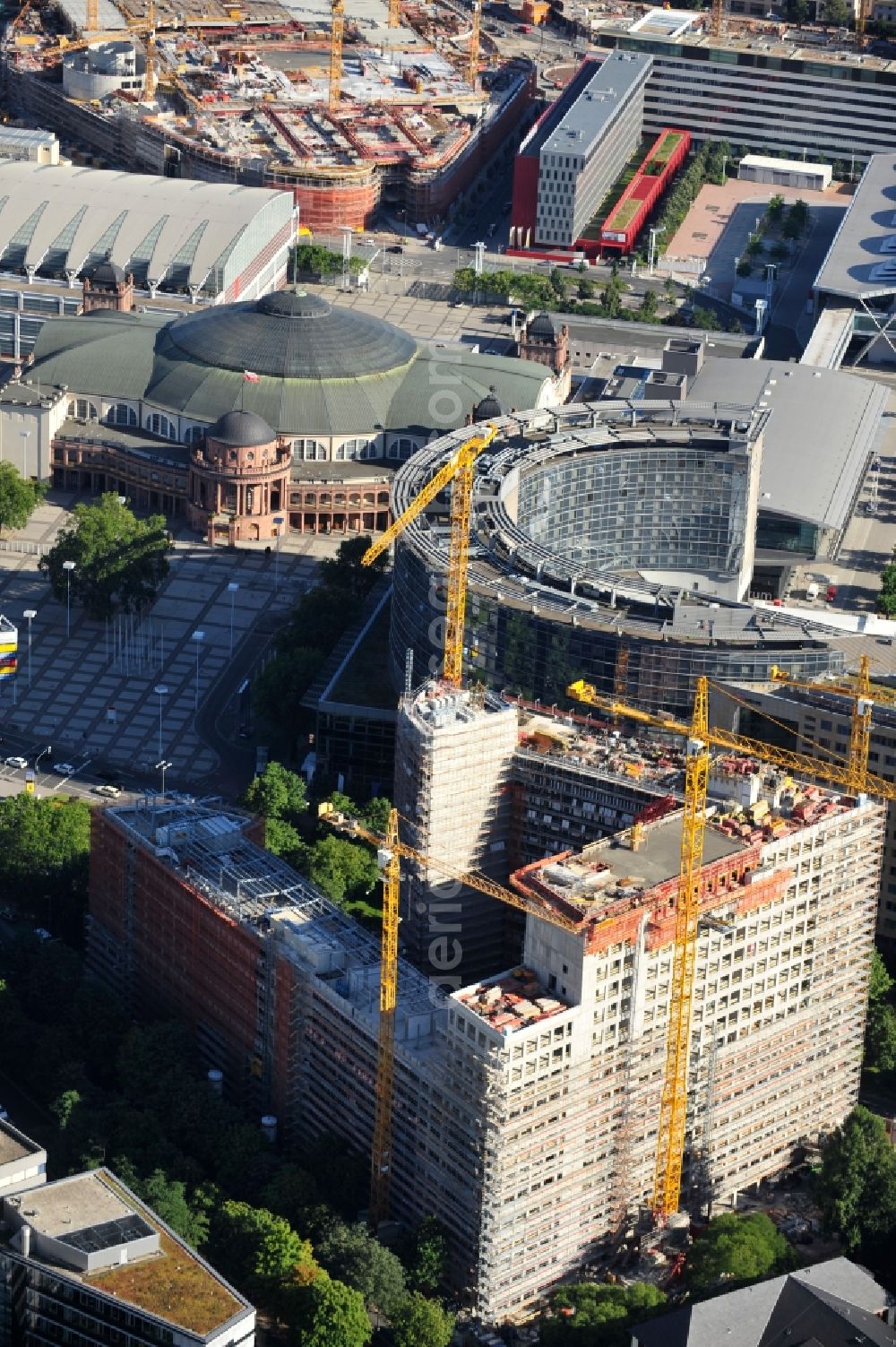 Aerial photograph Frankfurt am Main - View of construction site of dekaBank concern in Frankfurt am Main in Hesse