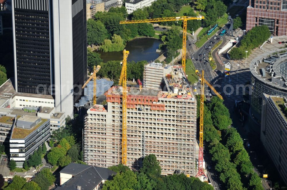 Frankfurt am Main from above - View of construction site of dekaBank concern in Frankfurt am Main in Hesse