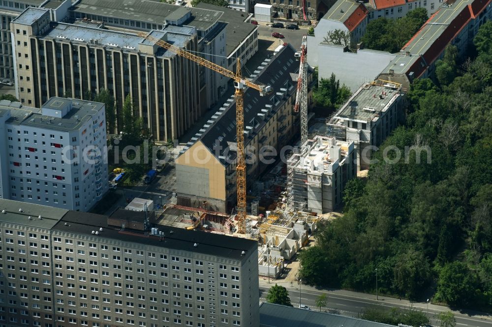 Aerial photograph Berlin - Construction site to build a new multi-family residential complex Carree Alte Postan on Dottistrasse - Ruschetrasse in the district Lichtenberg in Berlin, Germany