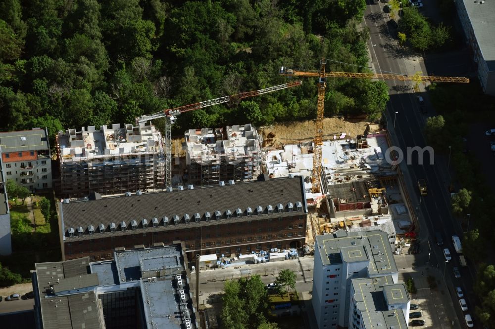 Aerial image Berlin - Construction site to build a new multi-family residential complex Carree Alte Postan on Dottistrasse - Ruschetrasse in the district Lichtenberg in Berlin, Germany