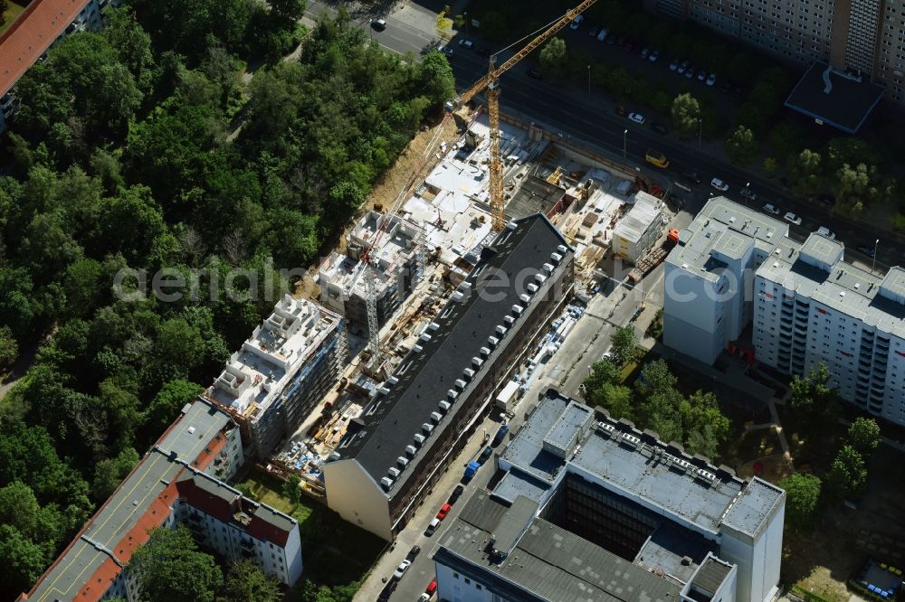 Aerial photograph Berlin - Construction site to build a new multi-family residential complex Carree Alte Postan on Dottistrasse - Ruschetrasse in the district Lichtenberg in Berlin, Germany