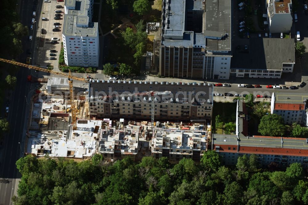 Aerial photograph Berlin - Construction site to build a new multi-family residential complex Carree Alte Postan on Dottistrasse - Ruschetrasse in the district Lichtenberg in Berlin, Germany