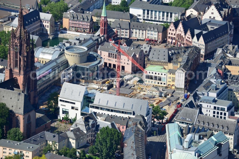 Aerial photograph Frankfurt Main - Construction Dom-Römer-project (also known as the New Old Town Frankfurt) in Frankfurt in Hesse