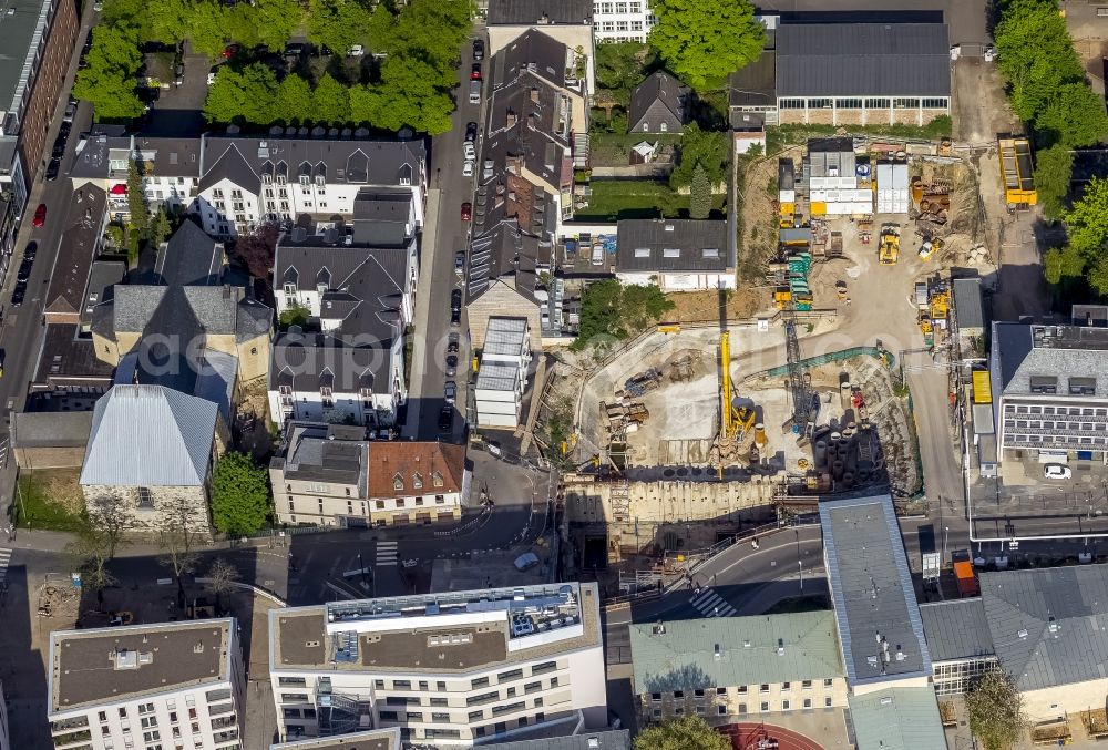 Köln from the bird's eye view: Construction site at the former crash site of the collapsed City Archives in Cologne, North Rhine-Westphalia