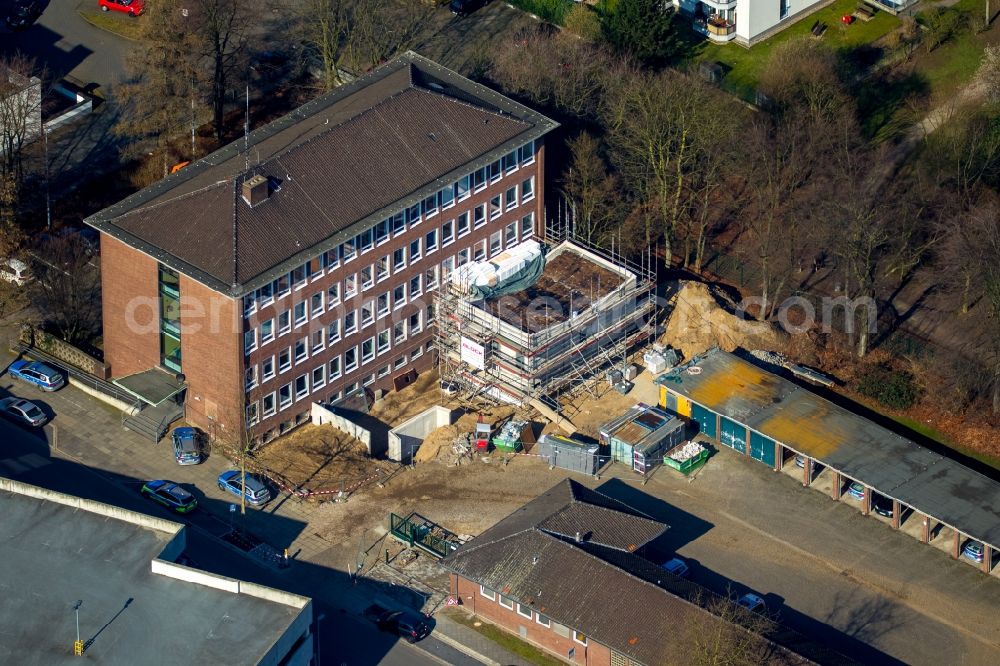 Aerial image Moers - Construction site at the building complex of the police in Moers in the state of North Rhine-Westphalia