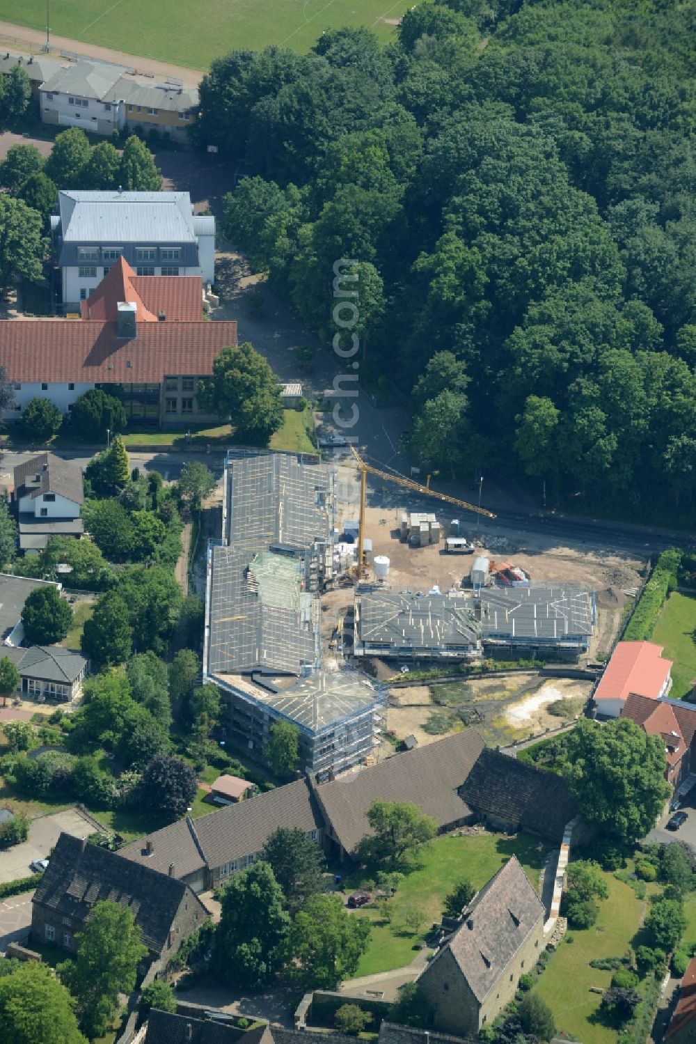 Aerial photograph Obernkirchen - Construction site for the new building of a complex of the elderly care facilities Sonnenhof in Obernkirchen in the state of Lower Saxony