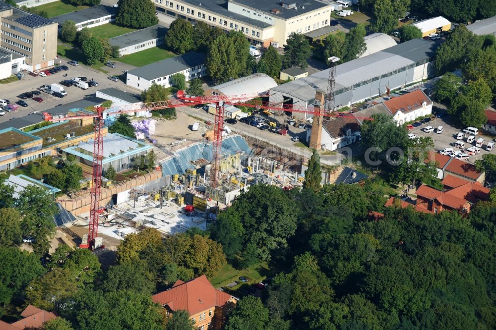 Aerial photograph Berlin - Construction site for a new extension to the hospital grounds Arona Klinik of UKB BG Klinikum Unfallkrankenhaus Berlin gGmbH in the district Bezirk Marzahn-Hellersdorf in Berlin