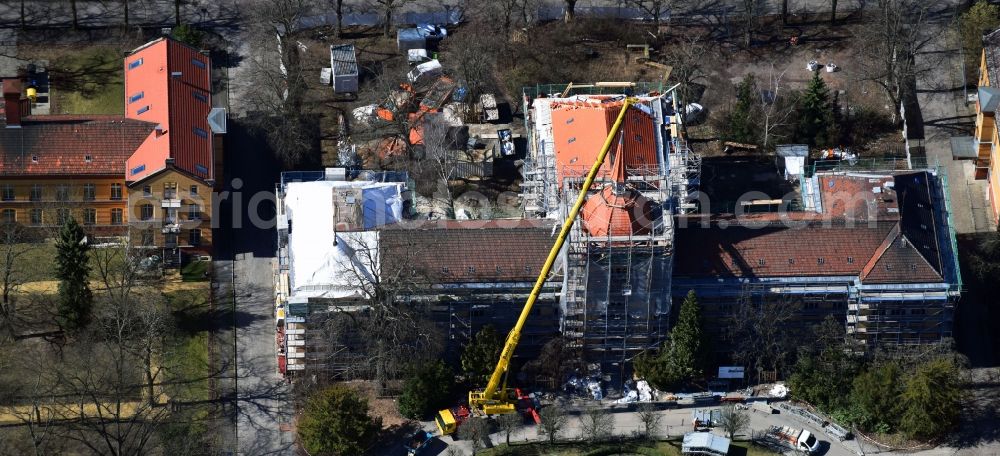 Berlin from the bird's eye view: Construction site for a new extension to the hospital grounds of Heiligenfeld GmbH in the district Bezirk Marzahn-Hellersdorf in Berlin