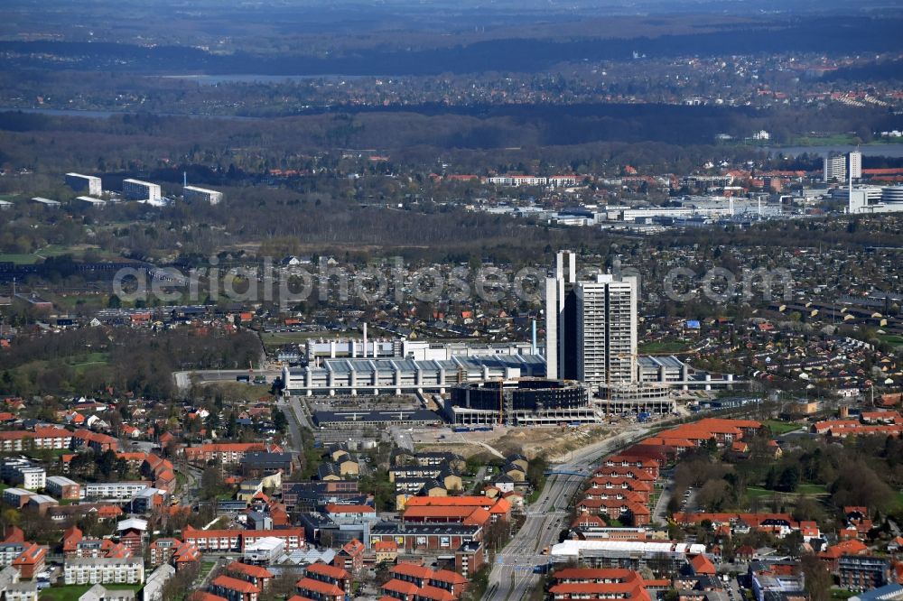 Aerial photograph Herlev - Construction site for a new extension to the hospital grounds Herlev Hospital on Herlev Ringvej in Herlev in Copenhagen, Denmark