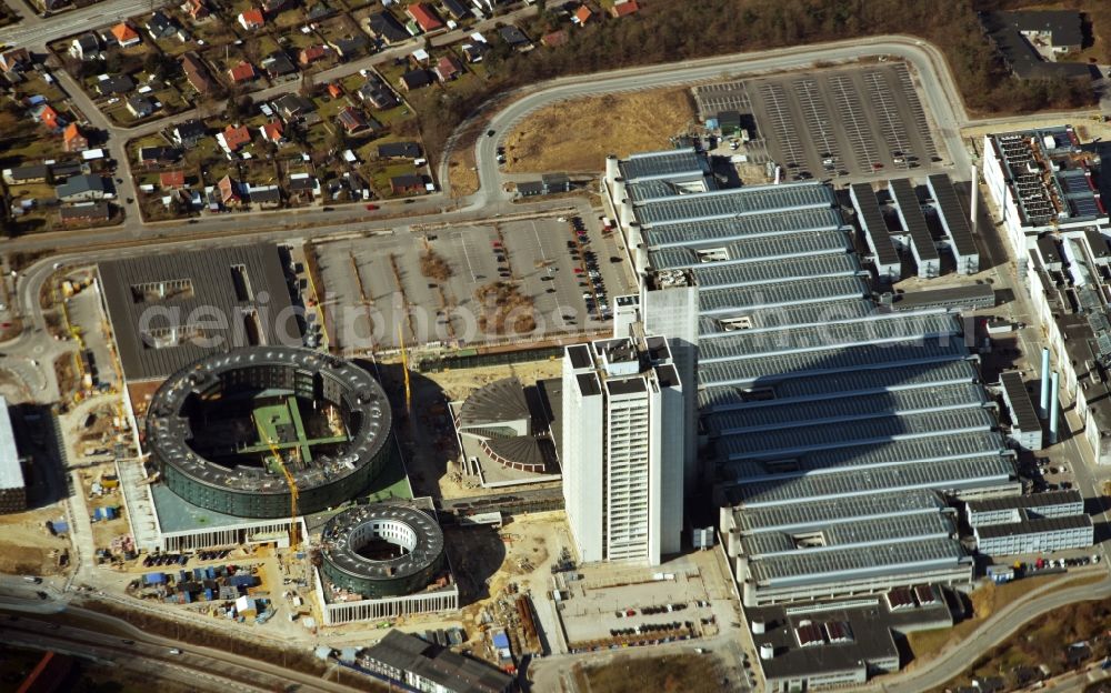 Aerial image Herlev - Construction site for a new extension to the hospital grounds Herlev Hospital on Herlev Ringvej in Herlev in Copenhagen, Denmark