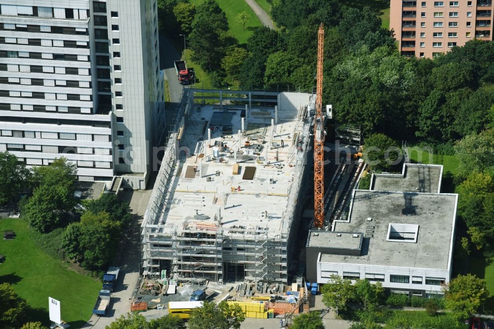 Aerial image Wetzlar - Construction site for a new extension to the hospital grounds Klinikum Wetzlar in Wetzlar in the state Hesse, Germany