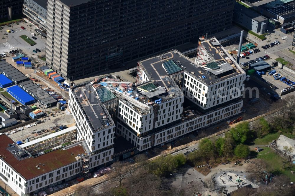 Aerial image Kopenhagen - Construction site for a new extension to the hospital grounds Rigshospitalet on Blegdonsvej in Copenhagen in Denmark