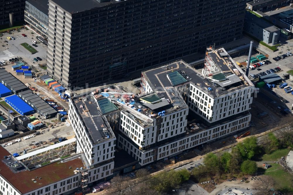 Aerial photograph Kopenhagen - Construction site for a new extension to the hospital grounds Rigshospitalet on Blegdonsvej in Copenhagen in Denmark