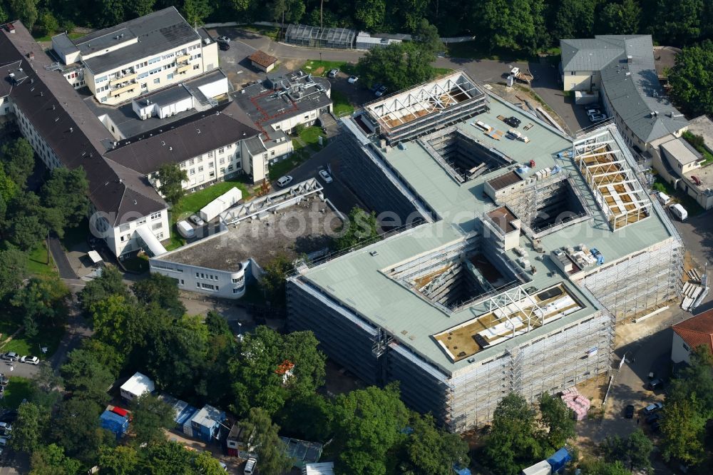 Aerial photograph Bonn - Construction site for a new extension to the hospital grounds Universitaetsklinikum Bonn in Bonn in the state North Rhine-Westphalia, Germany