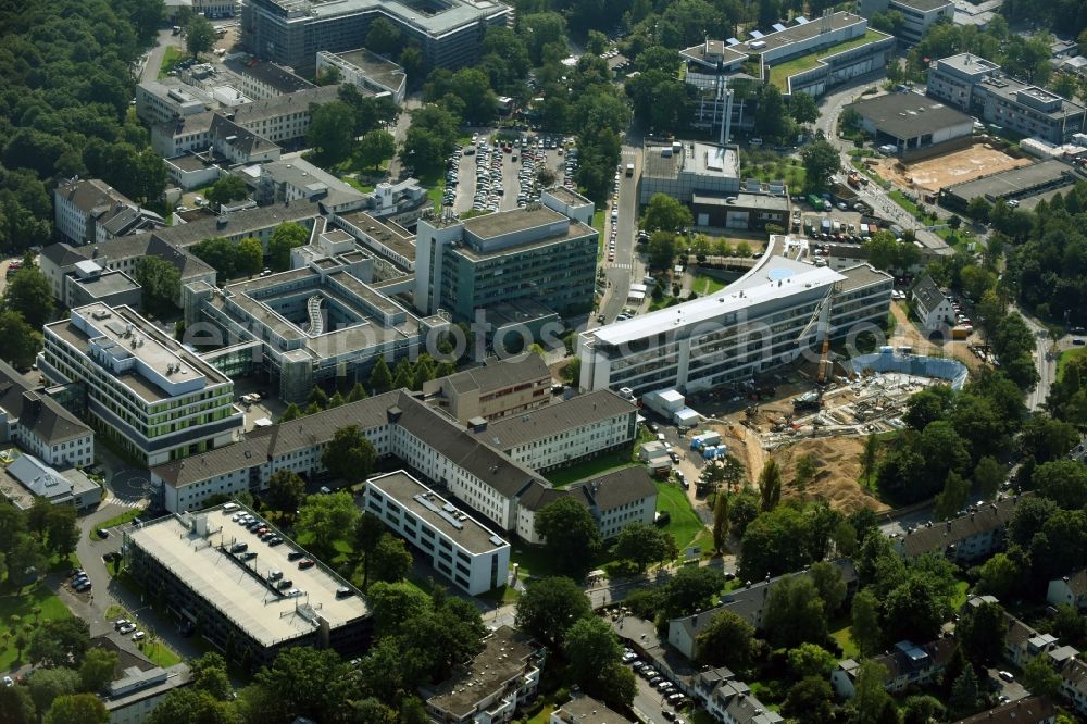 Aerial image Bonn - Construction site for a new extension to the hospital grounds Universitaetsklinikum Bonn on Sigmund-Freud-Strasse in Bonn in the state North Rhine-Westphalia, Germany