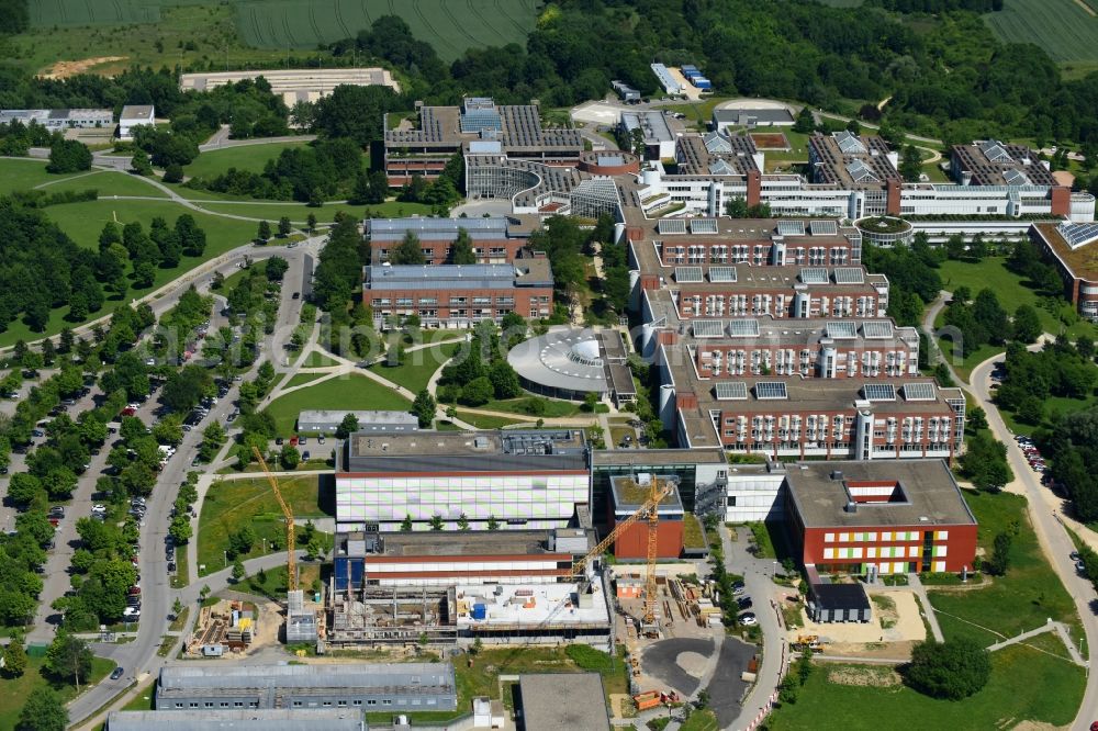 Aerial image Regensburg - Construction site for a new extension to the hospital grounds Universitaetsklinikum Regensburg on Franz-Josef-Strauss-Allee in Regensburg in the state Bavaria, Germany