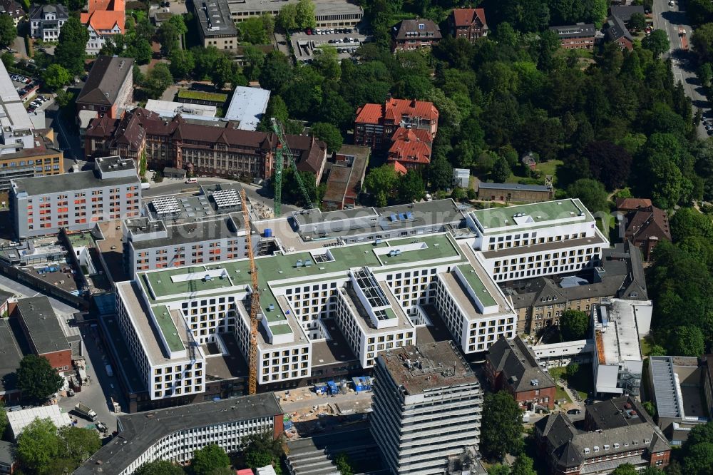 Kiel from above - Construction site for a new extension to the hospital grounds Universitaetsklinikum Schleswig-Holstein in Kiel in the state Schleswig-Holstein, Germany