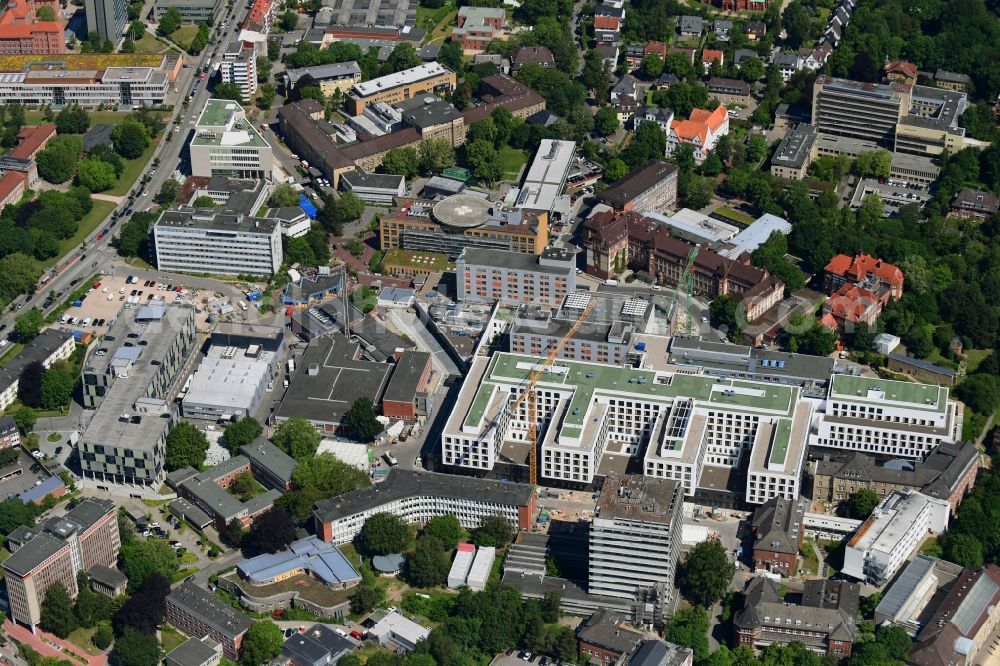 Aerial image Kiel - Construction site for a new extension to the hospital grounds Universitaetsklinikum Schleswig-Holstein in Kiel in the state Schleswig-Holstein, Germany